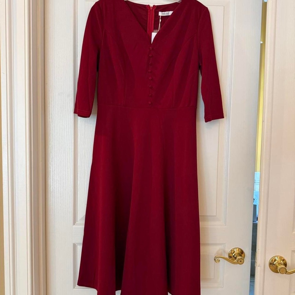 Burgundy midi dress